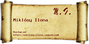 Miklósy Ilona névjegykártya