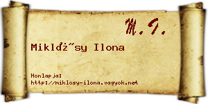 Miklósy Ilona névjegykártya